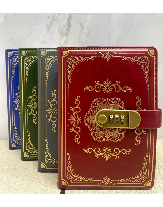 Özel Tasarım Şifreli Deri Defter Model 2