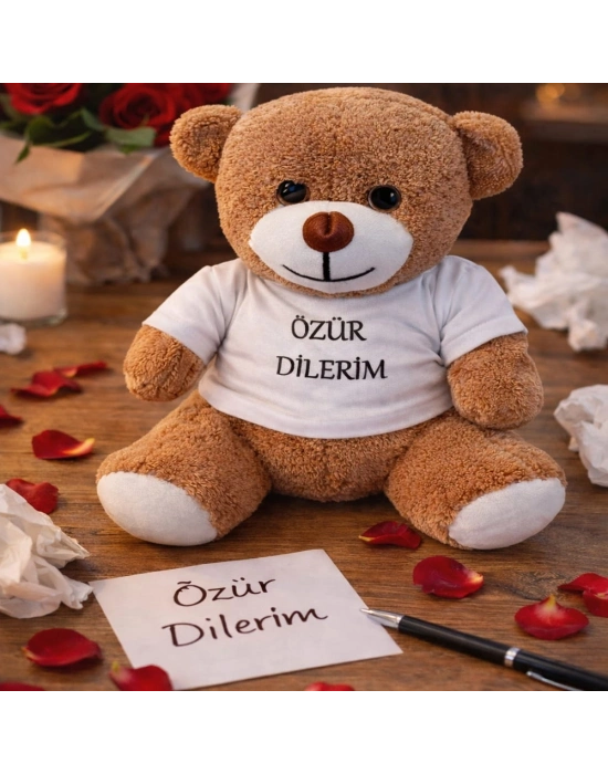 Özür Dilerim Tişörtlü Peluş Ayıcık