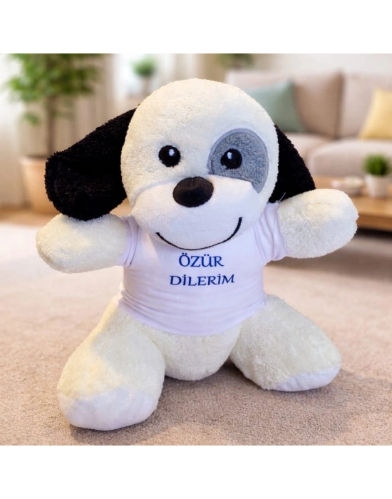 Özür Dilerim Tişörtlü Sevimli Benekli Peluş Köpek