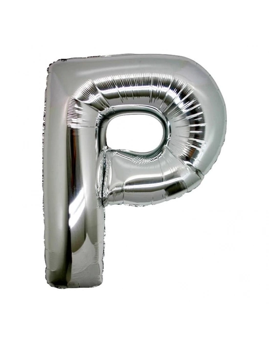 P Harf Folyo Balon Gümüş Renk  40 İnç