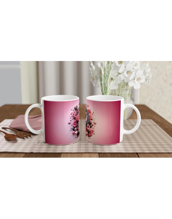 P Harfi Detaylı Desenli Kupa Bardak