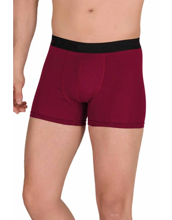 Pamuk Modal Likralı Esnek Erkek Boxer Bordo 4476B