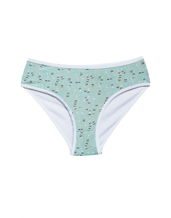 Pamuklu Geniş Kenarlı Likralı Desenli Bato Kadın Külot 7li Paket