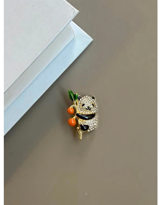 Panda Broş - Beyaz