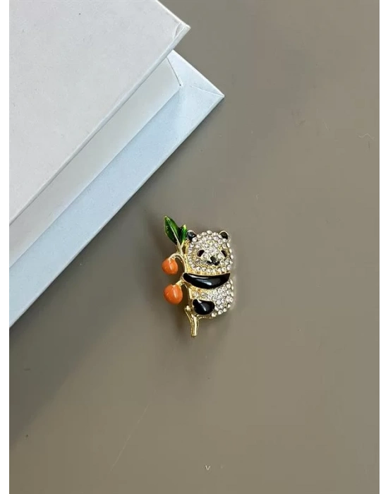 Panda Broş - Beyaz
