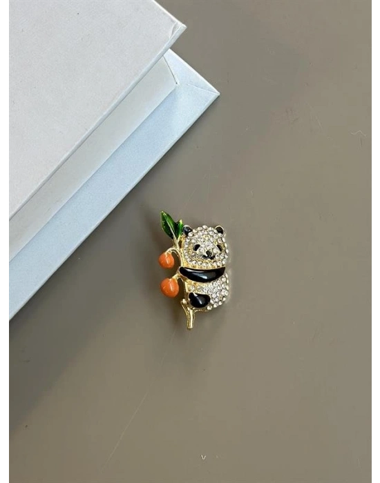 Panda Broş - Beyaz
