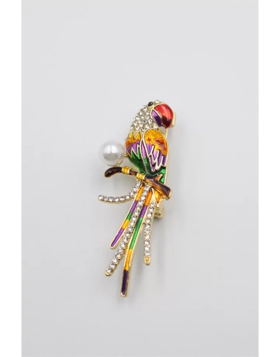 Papağan Broş - ÇOK RENKLİ