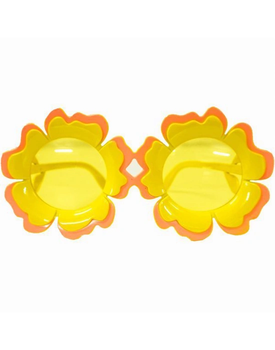 Papatya Şekilli Turuncu Sarı Hawaii Parti Gözlüğü