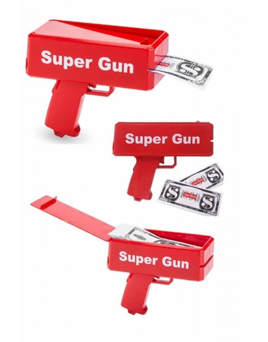 Para Dolar Saçma Para Atma Tabancası Otomatik Kırmızı Oyuncak