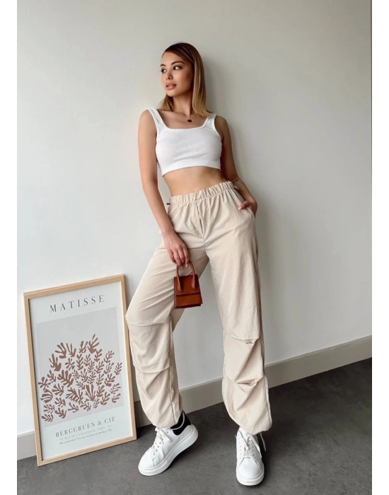 Paraşüt pantolon bej