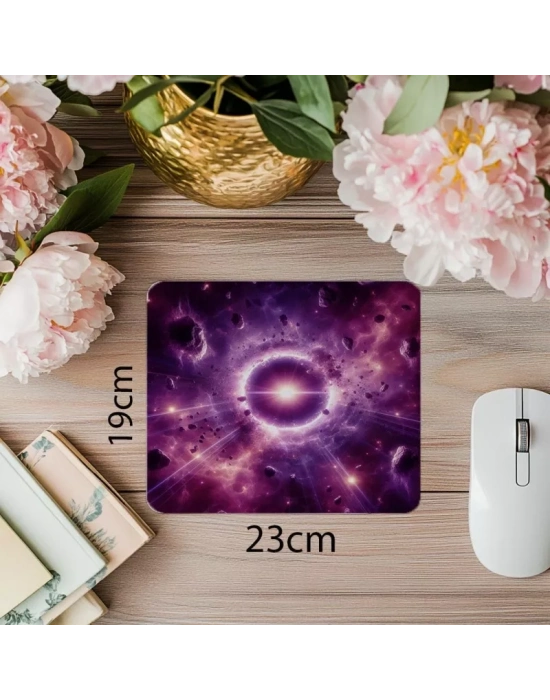 Parçacık Efektli Uzay Geçidi Mousepad - 19x23 cm 2 mm Dikdörtgen İthal Baskılı Mouse Pad