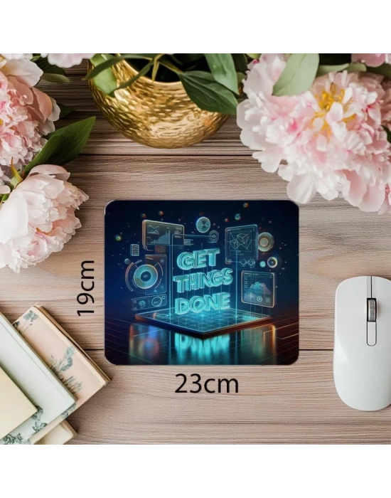 Parlak 3D Holografik Yazılı Mouse Pad – Motivasyonlu - 19x23 cm 2 mm Dikdörtgen İthal Baskılı Mouse Pad