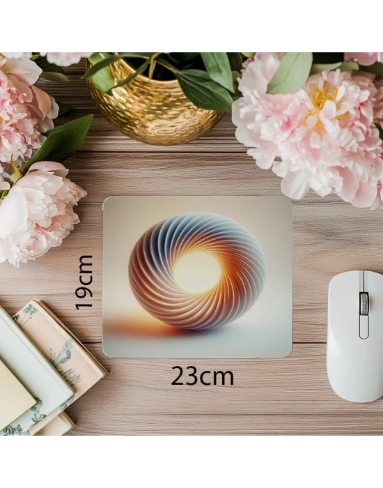 Parlak Halkalı Geometrik Tasarımlı Mousepad - 19x23 cm 2 mm Dikdörtgen İthal Baskılı Mouse Pad
