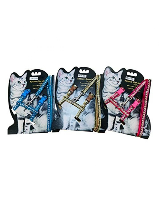 Parlak Kedi Gezdirme Göğüs Tasması