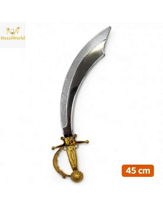 Parlak Metal Görünümlü Plastik Korsan Kılıcı 45 cm