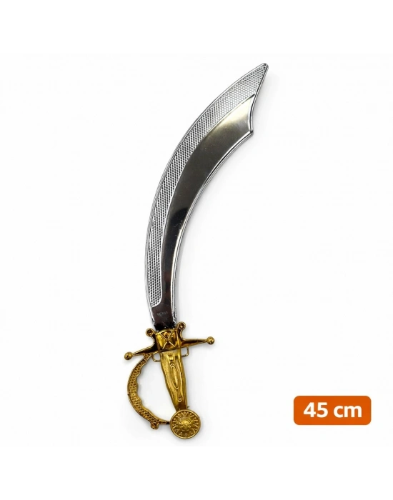 Parlak Metal Görünümlü Plastik Korsan Kılıcı 45 cm