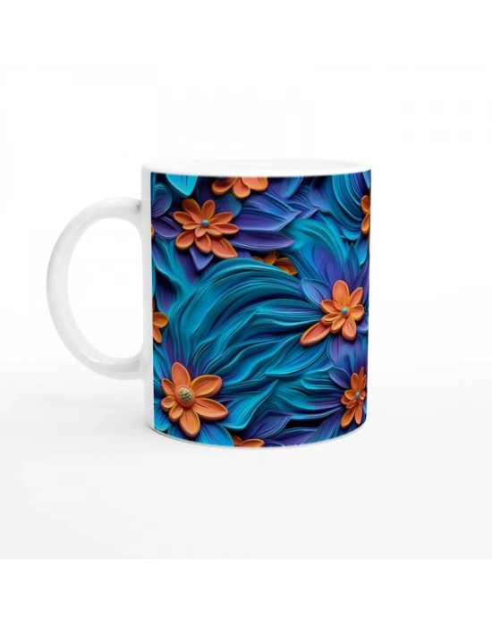 Parlak Tropikal Rüzgarlar Çiçekli Kupa Bardak