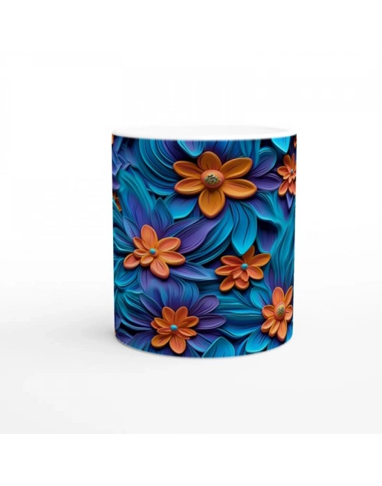 Parlak Tropikal Rüzgarlar Çiçekli Kupa Bardak