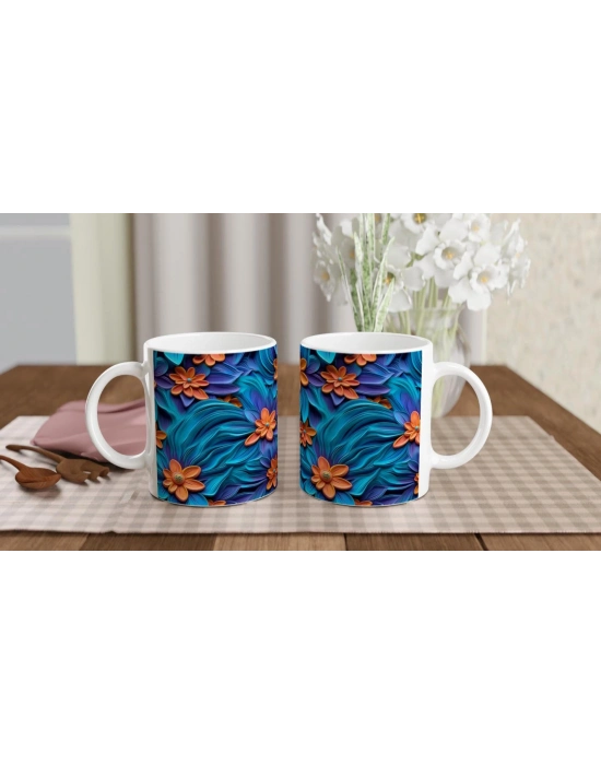 Parlak Tropikal Rüzgarlar Çiçekli Kupa Bardak