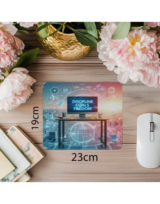 Parlak Yüzeyli Sözlü Mousepad – Freedom Sloganlı - 19x23 cm 2 mm Dikdörtgen İthal Baskılı Mouse Pad