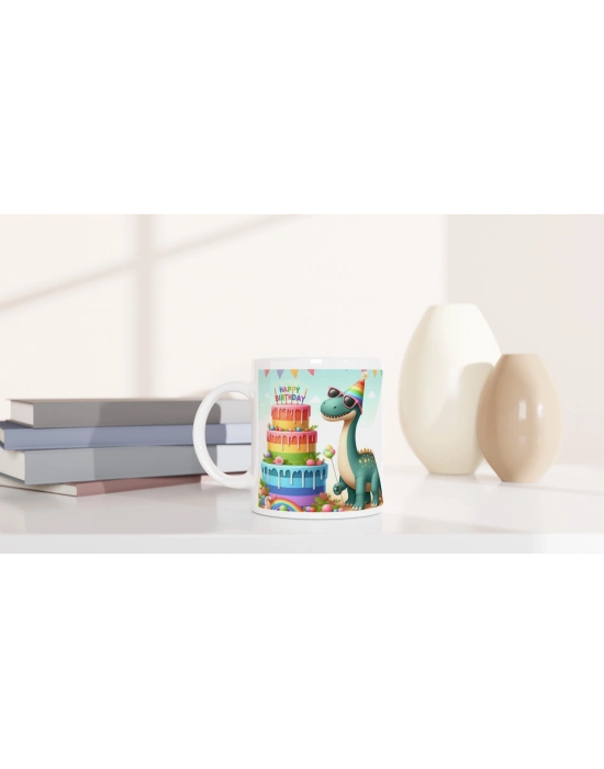 Parti Dinozoru Doğum Günü Temalı Çocuklara Özel Baskılı Kupa Bardak