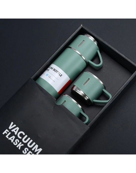 Paslanmaz Çelik Bardaklı Termos Seti 500 ML