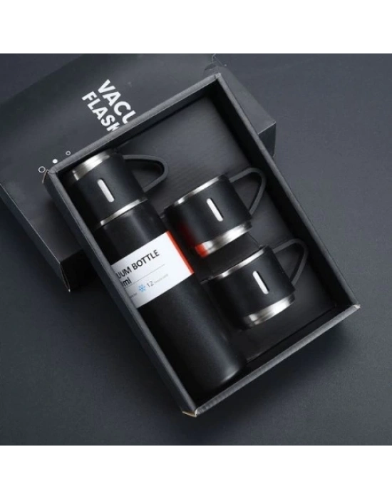 Paslanmaz Çelik Bardaklı Termos Seti 500 ML