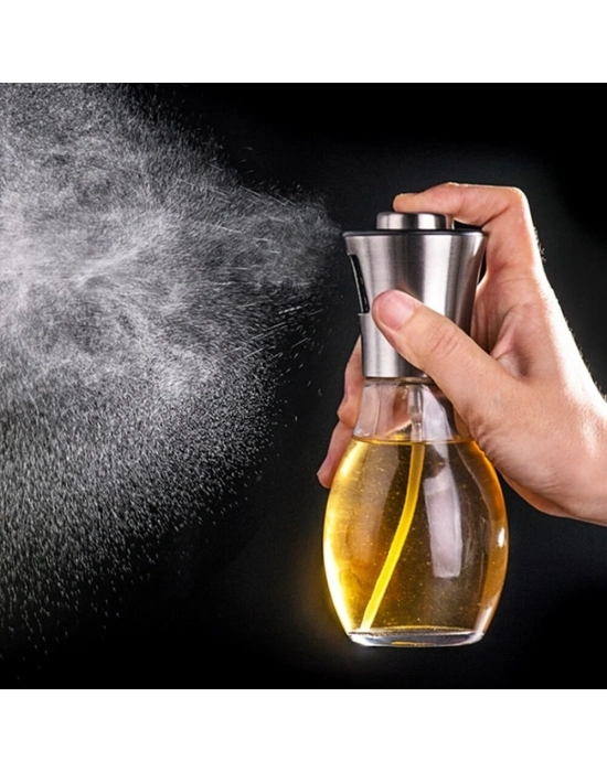 Paslanmaz Çelik Başlıklı Cam Spray Yağdanlık