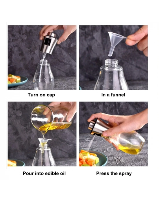 Paslanmaz Çelik Başlıklı Cam Spray Yağdanlık