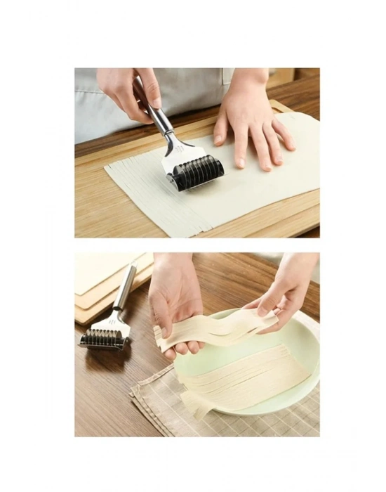 Paslanmaz Çelik Hamur Kesme Aparatı Metal Saplı