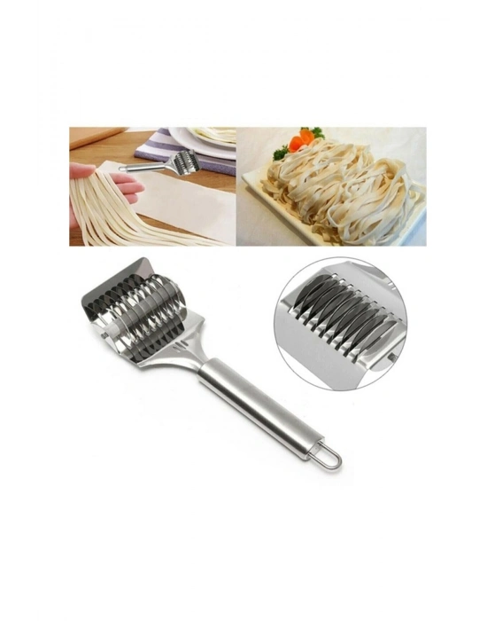 Paslanmaz Çelik Hamur Kesme Aparatı Metal Saplı