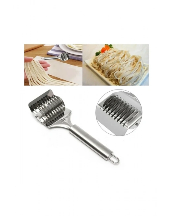 Paslanmaz Çelik Hamur Kesme Aparatı Metal Saplı