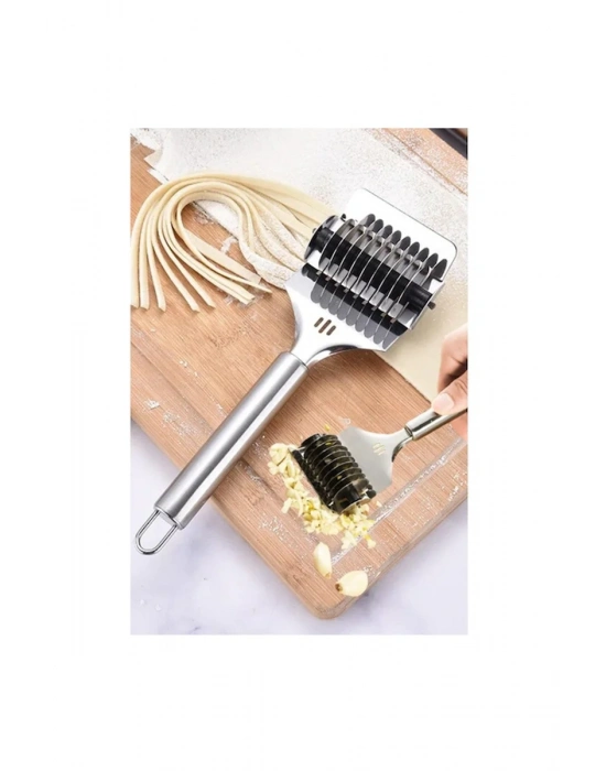 Paslanmaz Çelik Hamur Kesme Aparatı Metal Saplı