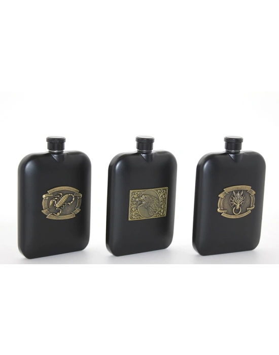 Paslanmaz Çelik Kabartmalı Tekli 6 Oz Matara