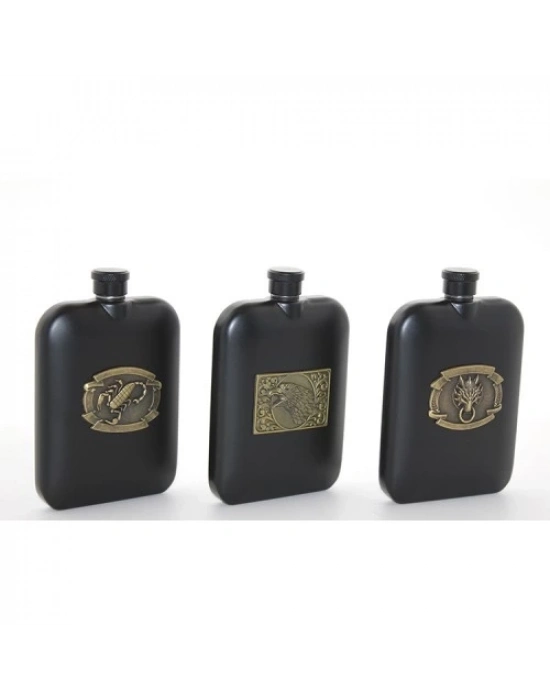 Paslanmaz Çelik Kabartmalı Tekli 6 Oz Matara