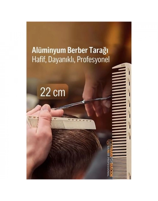 22 cm Alüminyum Saç Kesim Tarağı – Berber Tarağı -Hafif, Dayanıklı, Profesyonel