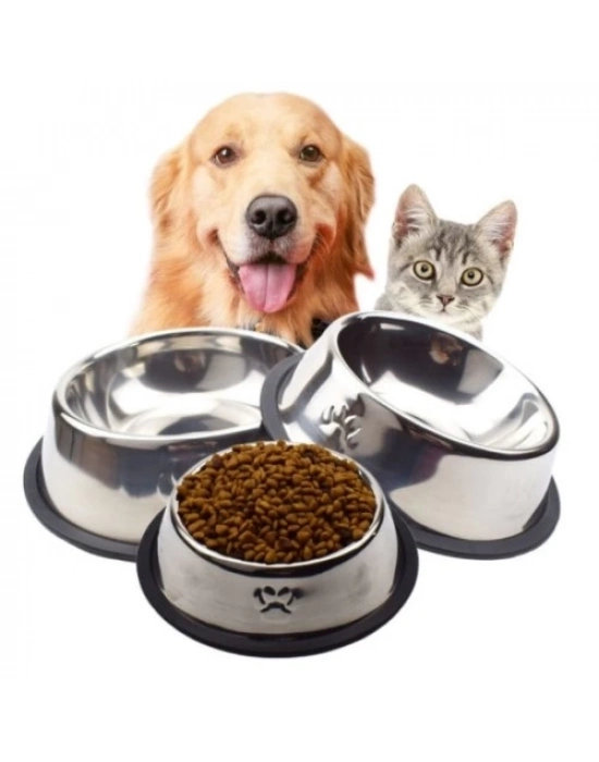 Paslanmaz Çelik Metal Mama Kabı 18 cm.