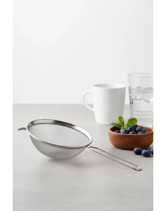 Paslanmaz Çelik Saplı Derin Süzgeç 28 cm Metalik Gri