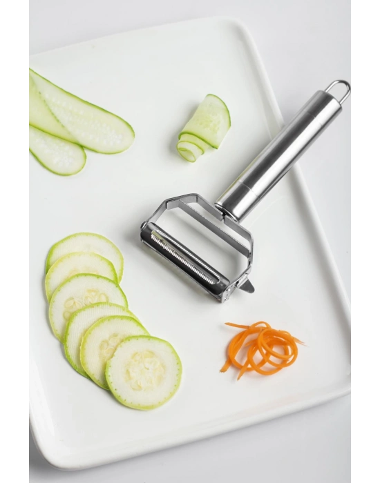 Paslanmaz Çelik Sebze Meyve Julyen Soyucu & Doğrayıcı 17 Cm