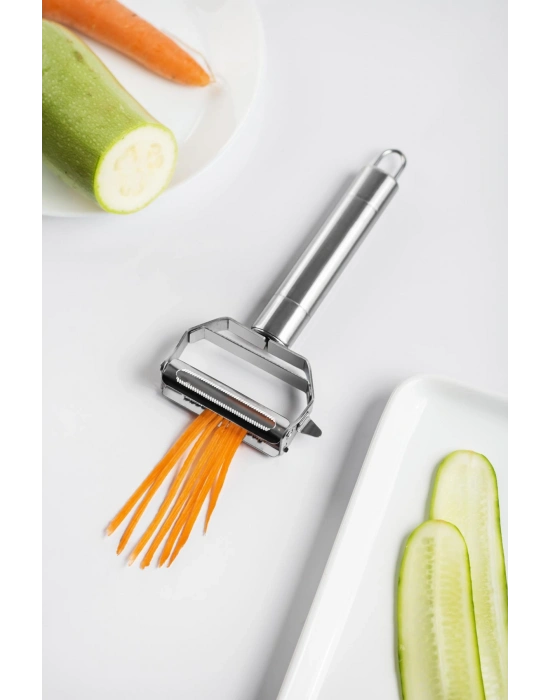 Paslanmaz Çelik Sebze Meyve Julyen Soyucu & Doğrayıcı 17 Cm