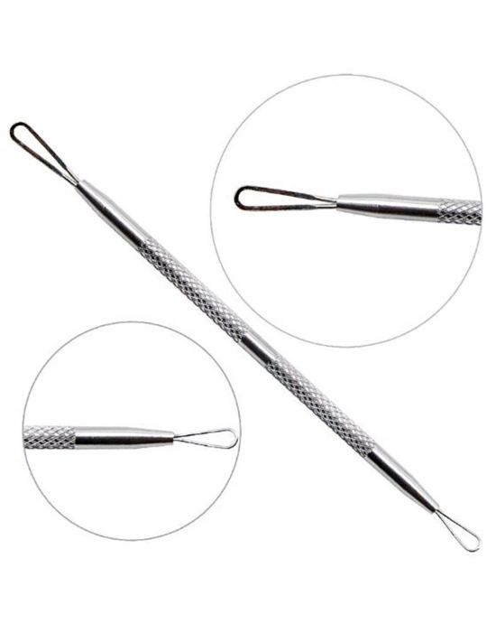 Paslanmaz Çelik Siyah Nokta Sivilce ve Akne Temizleyici Set 3lü Kit