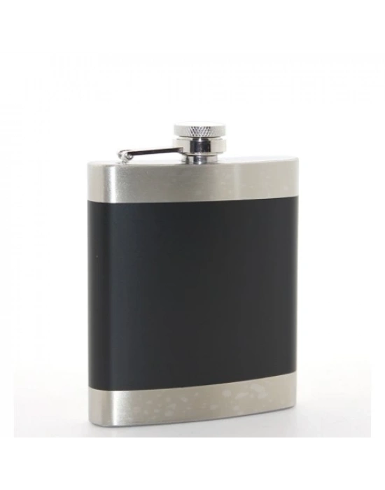 Paslanmaz Çelik Tekli 7 Oz Matara Siyah