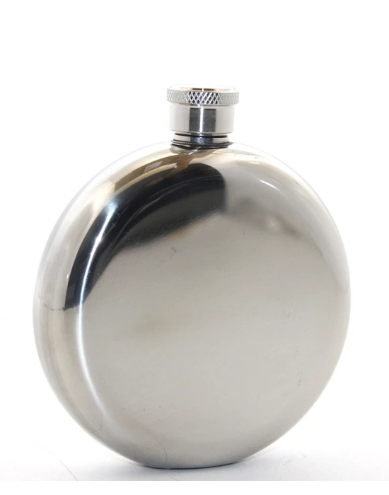 Paslanmaz Çelik Yuvarlak 5 Oz Tekli Matara Çelik Renk