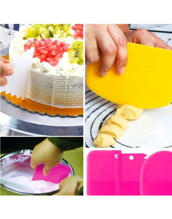 ®  Pasta Hamur Şekillendirici Spatula Kesici Kazıyıcı Dekoratör Set