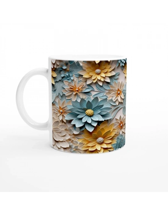 Pastel Bahar Çiçekleri Kupa Bardak