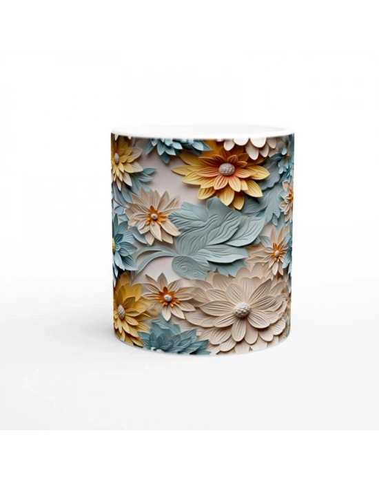 Pastel Bahar Çiçekleri Kupa Bardak