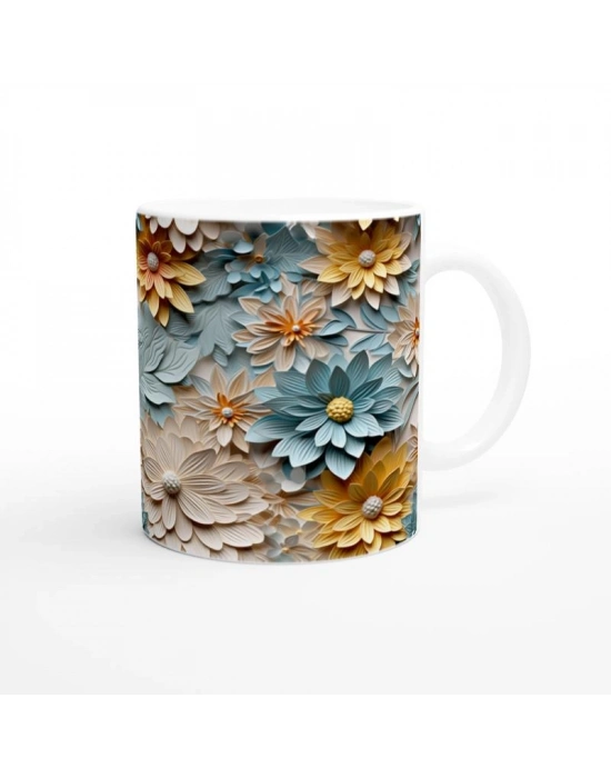 Pastel Bahar Çiçekleri Kupa Bardak