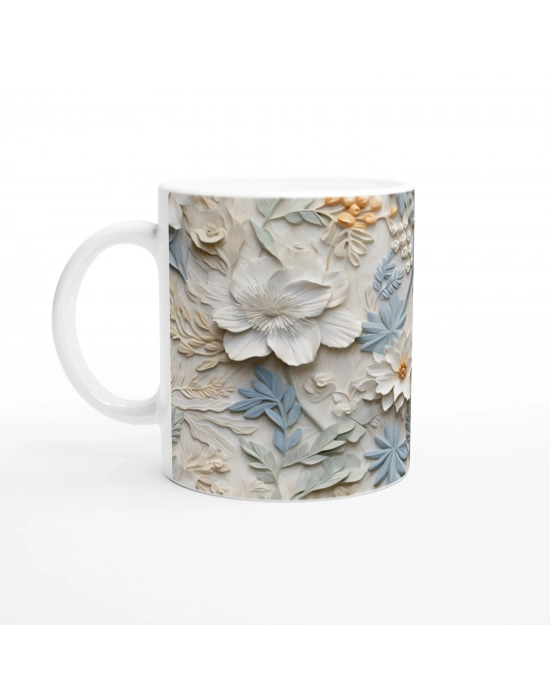 Pastel Bahar Dokunuşlu Çiçekli Kupa Bardak