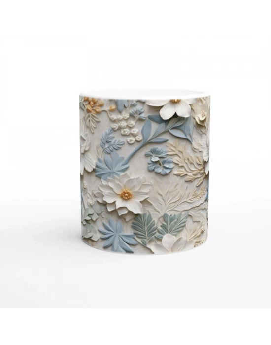 Pastel Bahar Dokunuşlu Çiçekli Kupa Bardak