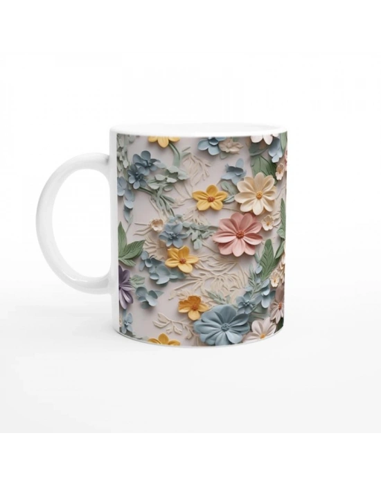 Pastel Bahar Esintisi Çiçekli Kupa Bardak